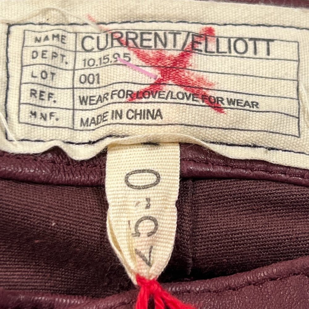 Leather Women's Burgundy Pants - Picture 8 of 12